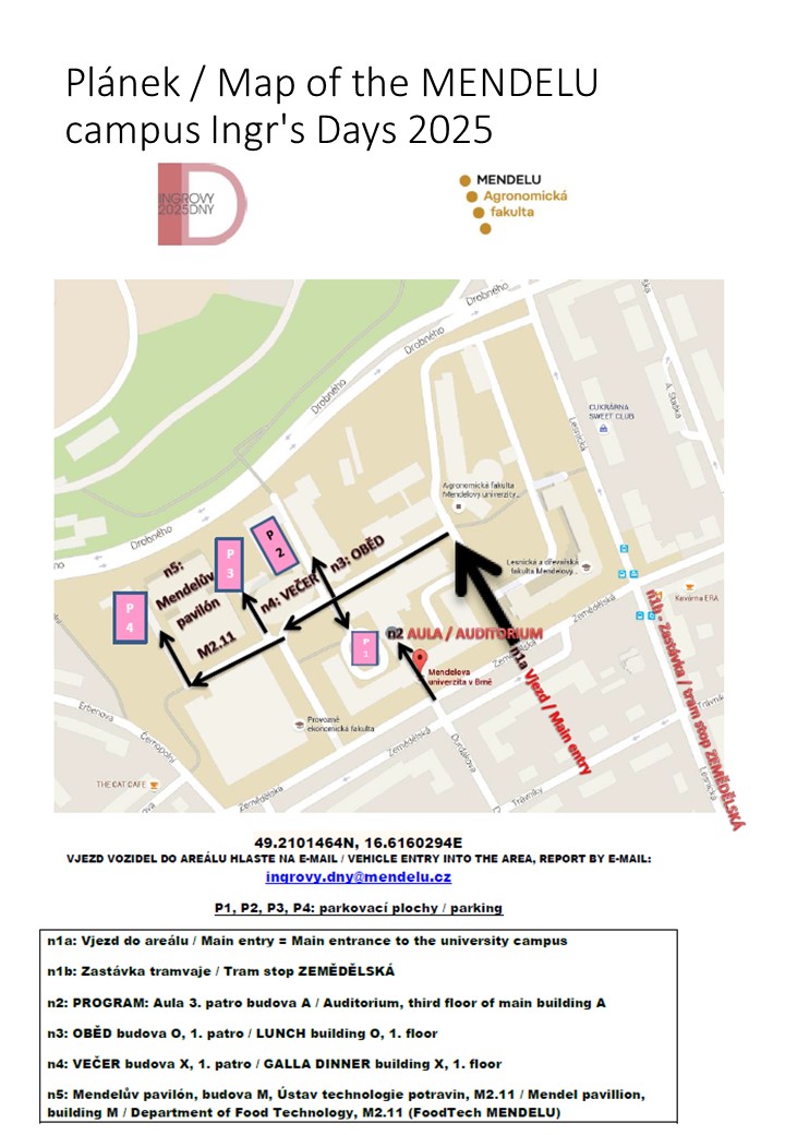 Plánek / Map ID 2025 MENDELU